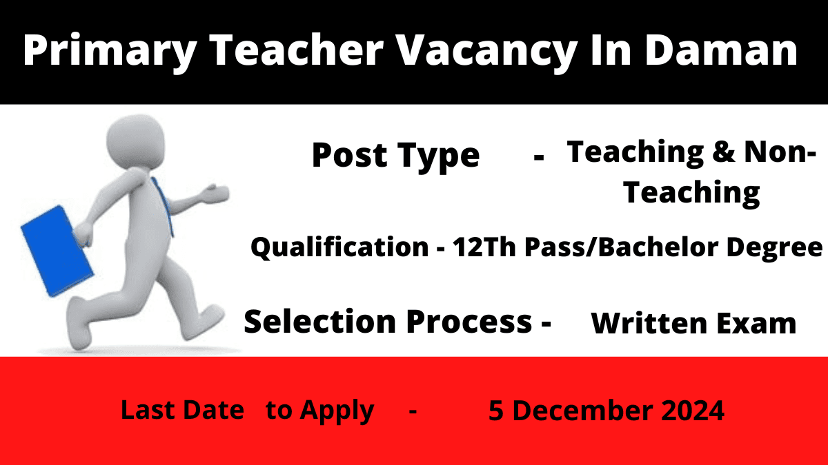 Primary Teacher Vacancy In Daman 2025